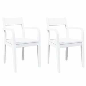vidaXL Chaises à manger 2 Pièces blanc bois massif caoutchouc