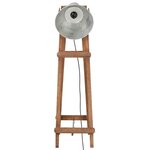 Vidaxl lampadaire argenté e27 bois de manguier massif