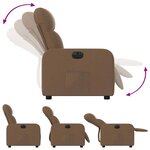 vidaXL Fauteuil inclinable électrique Marron Tissu