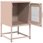 vidaXL Table de chevet rose 36x39x60 5 cm acier laminé à froid
