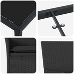 vidaXL Ensemble de salle à manger pour jardin 3 Pièces Noir polyrotin