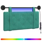 vidaXL Tête de lit suspendue Avec lumière LED Turquoise Velours