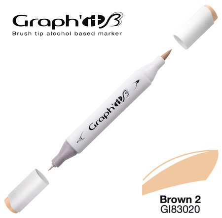 Marqueur manga à l'alcool Graph'it Brush 3020 Brown 2