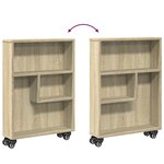 vidaXL Chariot de rangement étroit Chêne Sonoma 48 x 13 x 68 cm Bois d'ingénierie