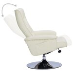 vidaXL Fauteuil inclinable avec repose-pied Crème Similicuir