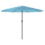 vidaXL Parasol de jardin avec mât en acier bleu 324x324x247 cm