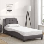 vidaXL Cadre de lit sans matelas Zadar gris 90x190 cm similicuir