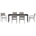 vidaXL Ensemble de salle à manger pour jardin 7 Pièces Gris polyrotin