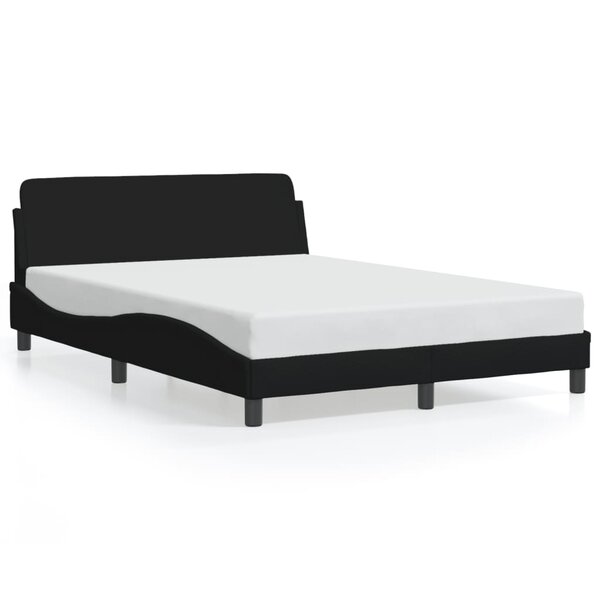 vidaXL Cadre de lit sans matelas noir 140x200 cm tissu