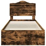 vidaXL Cadre de lit Chêne fumé 90 x 190 cm Bois d'ingénierie