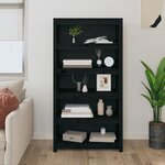vidaXL Bibliothèque Noir 80x35x154 cm Bois de pin massif