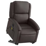 vidaXL Fauteuil inclinable de massage électrique marron foncé