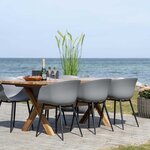 4 Fauteuils de jardin gris RODA