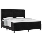 Lit box spring vidaXL avec matelas noir 180x200 cm en velours