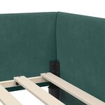 vidaXL Cadre de lit d'angle Vert foncé 90 cm x 190 cm tissu