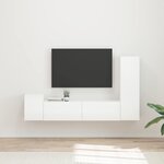vidaXL Ensemble meuble TV 4 Pièces Blanc brillant Bois d'ingénierie