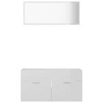 vidaXL Ensemble de meubles de salle de bain 2 Pièces blanc brillant