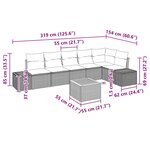 vidaXL Ensemble de canapé de jardin avec coussin 7 Pièces Noir polyrotin