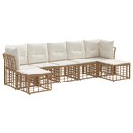 vidaXL Ensemble de canapés d'extérieur Naturel Polyester