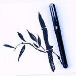Stylo pinceau pocket brush encre noire + 4 cartouches encre noire pentel