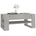 vidaXL Table basse Gris béton 102x55x45 cm Bois d'ingénierie