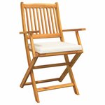 vidaXL Chaise pliante avec coussin Pliant 6 Pièces Blanc 49 x 57.5 x 92cm