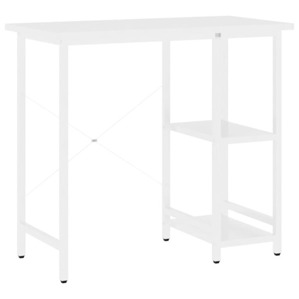 vidaXL Bureau d'ordinateur Blanc 80x40x72 cm MDF et métal
