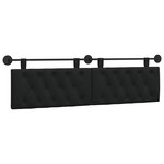 vidaXL Tête de lit suspendue Noir Tissu