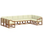 vidaXL Ensemble de canapés d'extérieur 10 Pièces Naturel et Crème