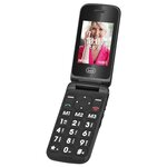 Téléphone à clapet senior trevi flex plus 55 noir - larges touches et bouton sos