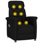vidaXL Fauteuil électrique de massage Noir Similicuir daim