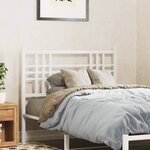 vidaXL Tête de lit métal blanc 100 cm
