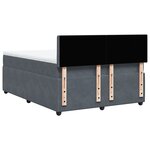 vidaXL Sommier à lattes de lit et matelas Gris foncé 160x200cm Velours