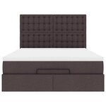 VidaXL Cadre de lit ottoman avec matelas marron foncé 140x190 cm tissu