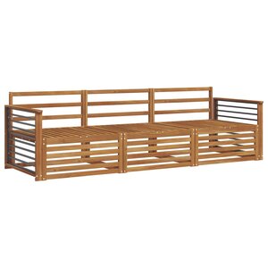 vidaXL Ensemble de canapés d'extérieur 3 Pièces Naturel