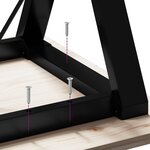vidaXL Table à manger cadre en Y 200x100x75cm bois de pin massif acier