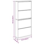 vidaXL Armoire à chaussures avec miroir à 4 niveaux noir 63x17x134 cm