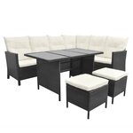 Salon de jardin meuble d'extérieur ensemble de mobilier 4 pièces avec coussins résine tressée noir 02_0016204