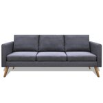 Vidaxl jeu de canapé à 2 places et à 3 places tissu gris foncé