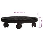 vidaXL Chariots à plantes avec roues 5 Pièces Diamètre 30 cm Noir 170 kg