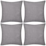 4 housses de coussin en coton 80 x 80 cm Gris