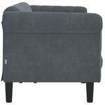 vidaXL Canapé à 3 places gris foncé velours