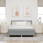 vidaXL lit à ressort avec matelas & LED gris clair 140x200 cm en tissu