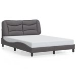 vidaXL Cadre de lit sans matelas Hvar gris 140x200 cm similicuir