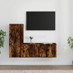 vidaXL Ensemble de meubles TV 2 Pièces Chêne fumé Bois d'ingénierie