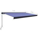 vidaXL Store à cassette manuel 500x300 cm Bleu et blanc