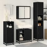 vidaXL Ensemble de mobilier de salle de bain 3 Pièces Chêne noir