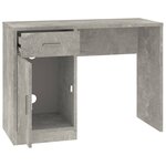 vidaXL Bureau avec tiroir et armoire Gris béton 100x40x73 cm