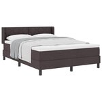 vidaXL Lit boxspring avec matelas Marron foncé 140 x 190 cm