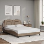 vidaXL Cadre de lit avec LED sans matelas cappuccino 120x200 cm